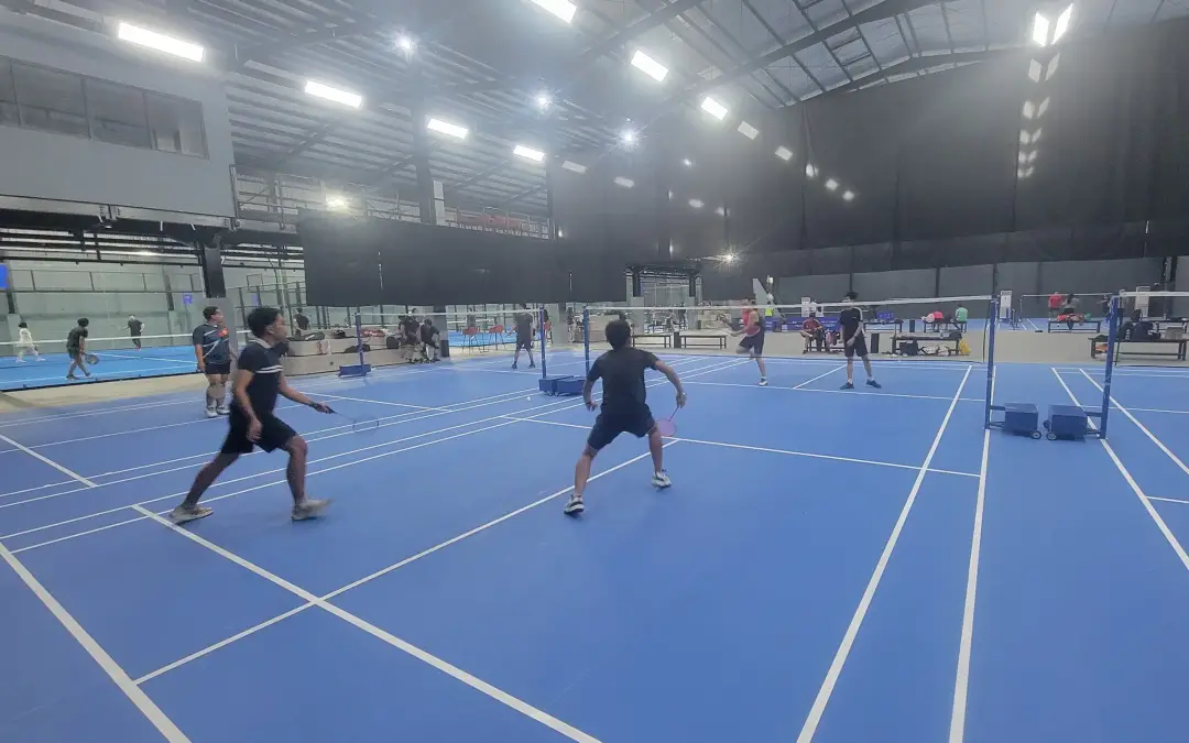 Players on the badminton courts