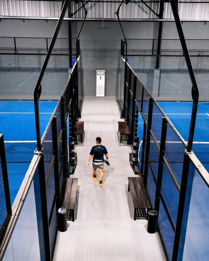 Walkway between courts seen from above